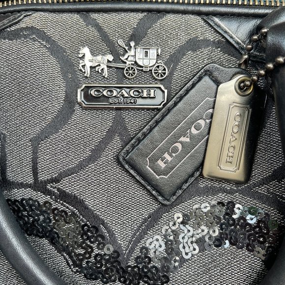 Coach Madison Metallic canvas Sequin Bag - Picture 3 of 15